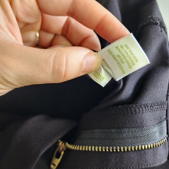 Garnet Hill Womens Stretch Comfort Pants Size 12 Black Skinny Ponte Knit Classic - Picture 7 of 11